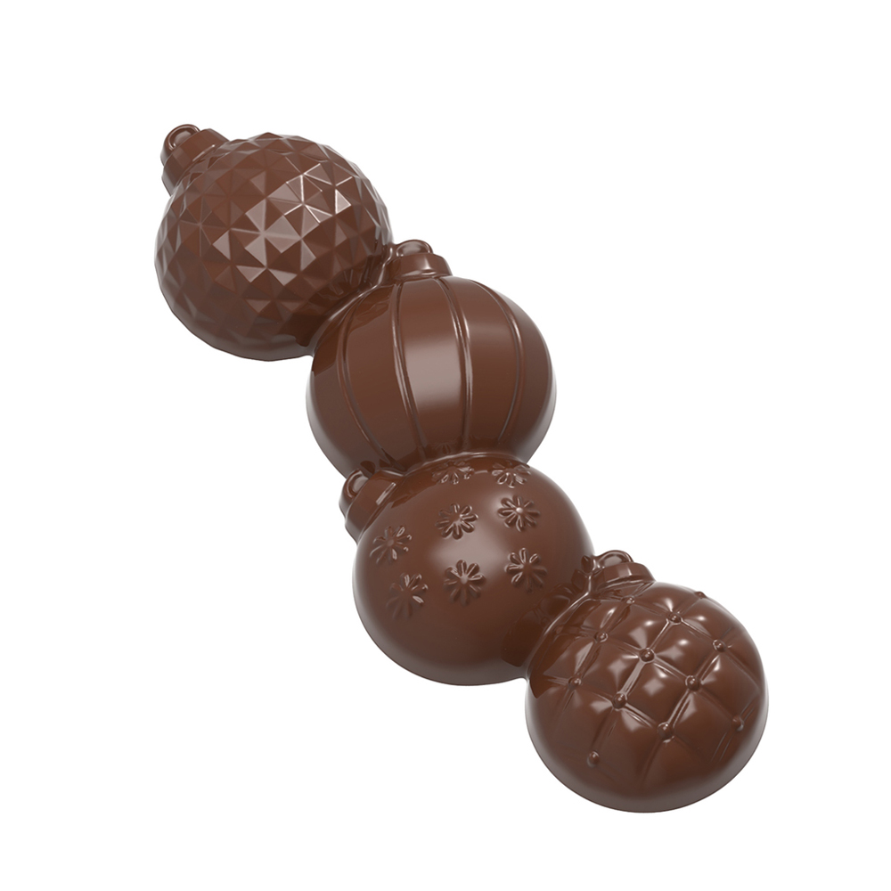 Chocolate World Christmas Baubles Polycarbonate Chocolate Mold, 6 Cavities