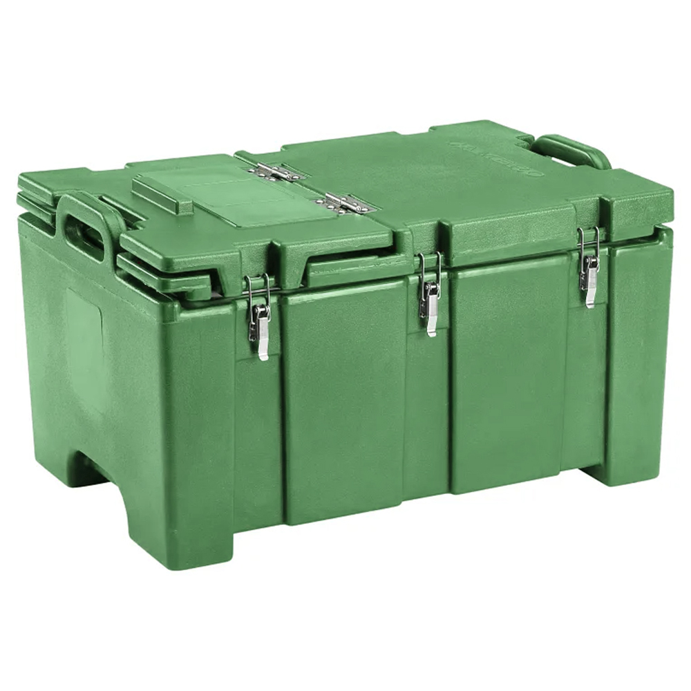Cambro 100MPCHL Insulated Food-Pan Carrier with Hinged Serving Lid; for One Full-Size 8-Inch-Deep Pan, Green