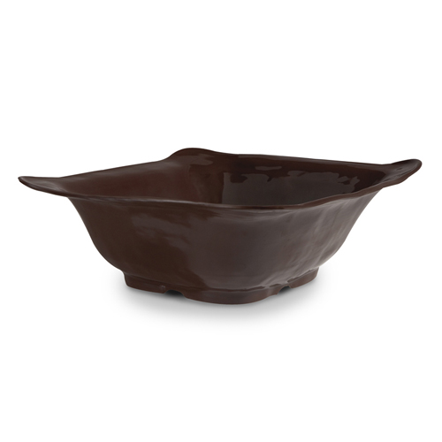 G. E. T. Melamine Bowl Square New York Series, 4.25 Qt., 13" x 4.5" D, Brown