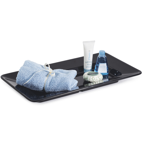 G. E. T. Melamine Plate, Rectangle, Milano Series, 15" x 8", Black