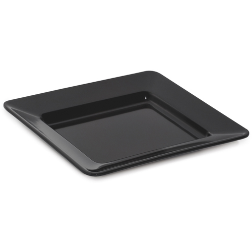 G. E. T. Melamine Plate, Square, Milano Series, 12", Black