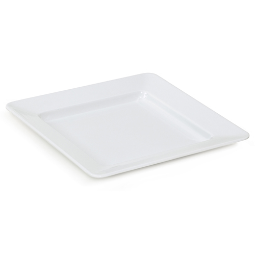 G. E. T. Melamine Plate, Square, Milano Series, 12", White