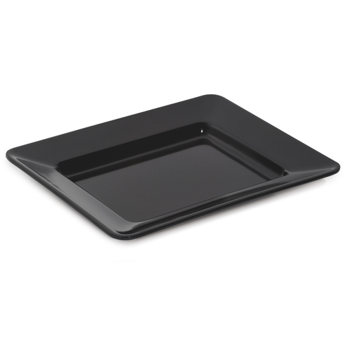 G. E. T. Melamine Plate, Rectangle, Milano Series, 12" x 10", Black