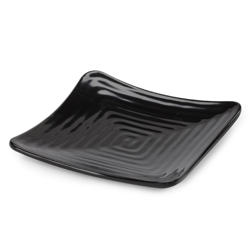 G. E. T. Melamine Plates, Square, Milano Series, 11.75", Black