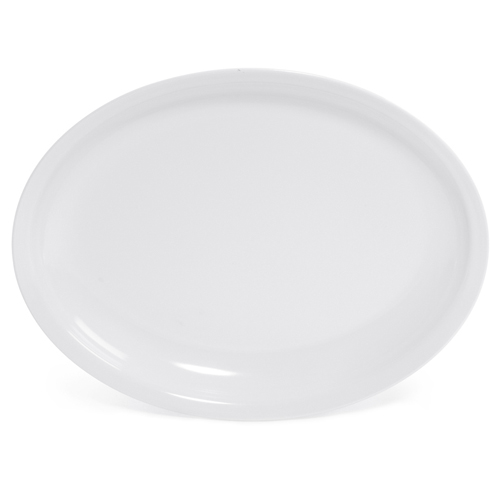 GET Milano Series White Oval Melamine Platter, 15" x 12" x 1.75" Deep