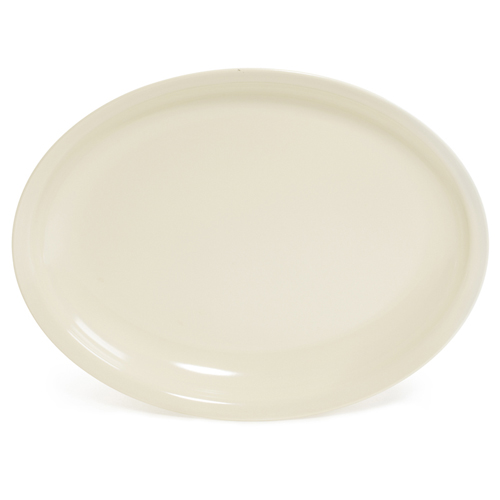 GET Milano Series Ivory Oval Melamine Platter, 15" x 12" x 1.75" Deep