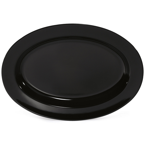 G. E. T. Melamine Platters, Oval, Milano Series, 18" x 13.5,", Black