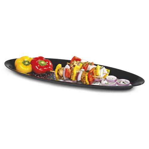 G. E. T. Melamine Platters, Oval, Milano Series, 22.5" x 8,", Black
