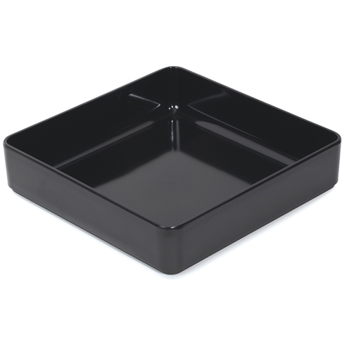 G. E. T. Melamine Bowls, Square, Milano Series, 5.7qt., 12" x 2.75" Deep, Black