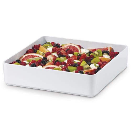G. E. T. Melamine Bowls, Square, Milano Series, 5.7qt., 12" x 2.75" Deep, White