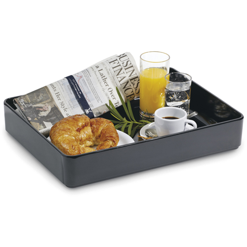 G. E. T. Melamine Bowl, Rectangle, Milano Series, 7.6 qt., 5.75" x 12" x 2.75" D, Black