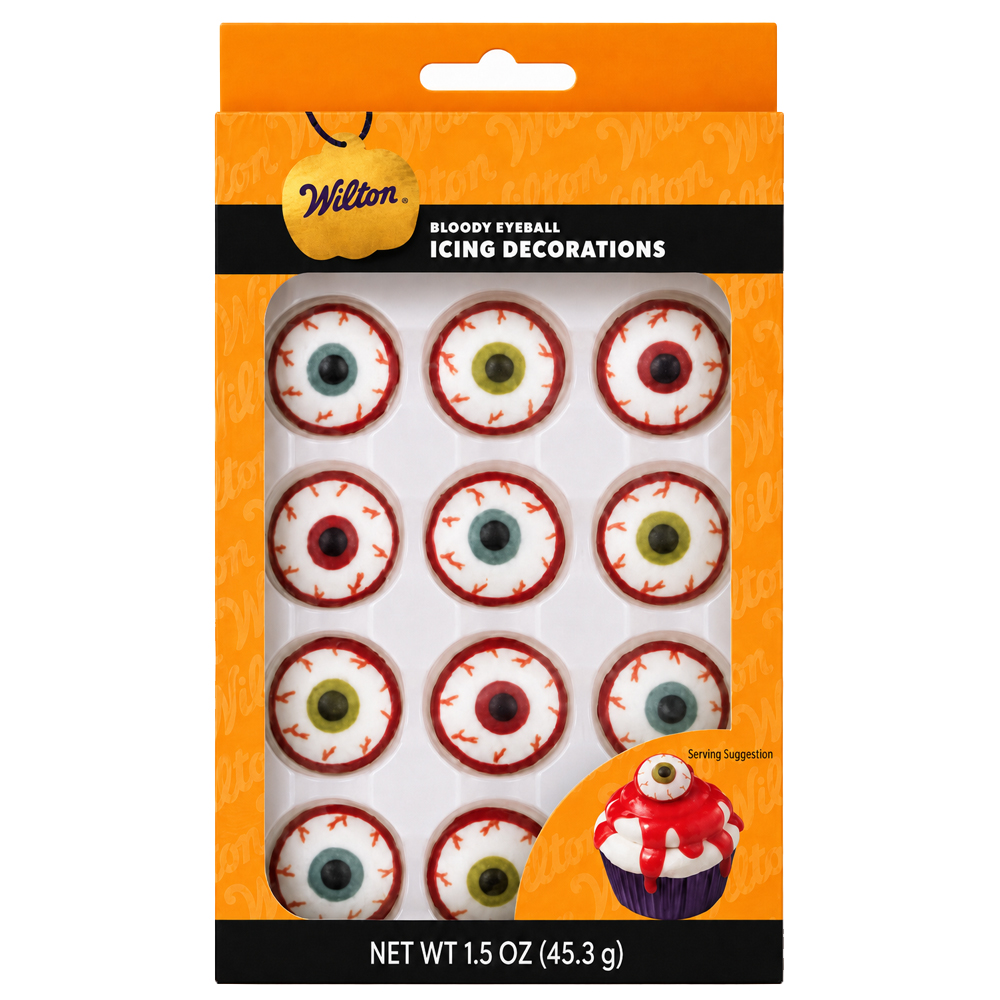 Wilton Bloody Eyeball Icing Decorations, Pack of 12
