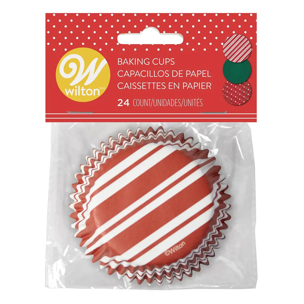 Wilton Red and White Striped Cupcake Liners, Pack of 24