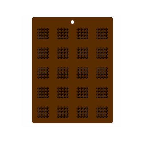 Flexible Chocolate Mold: Waffle, 28mm: 20 Cavites