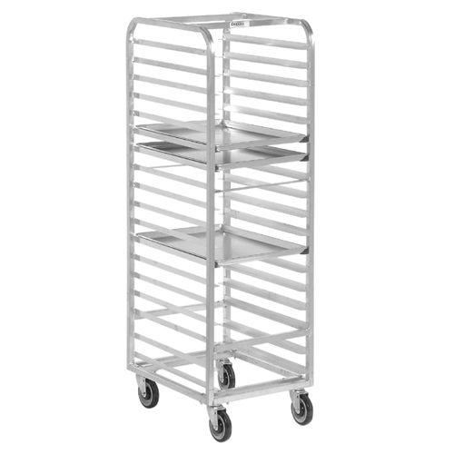 Channel Bun Pan Rack, Aluminum, Front Loading, 64" High, For 18 Pans