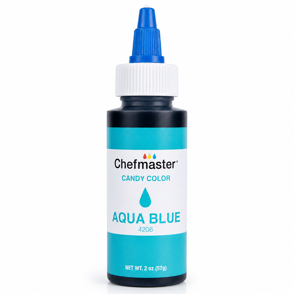 Chefmaster Aqua Blue Candy Color, 2 oz.