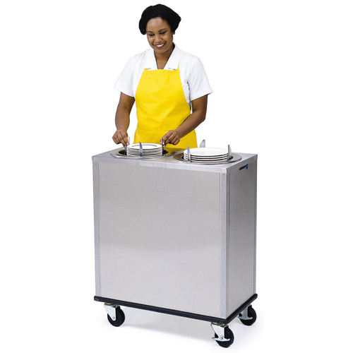 Lakeside 917 Adjust-a-Fit Mobile Heated Enclosed-Cabinet Dish Dispenser - 2 Stack, Plate Size: 4 1/4 to 7 1/2