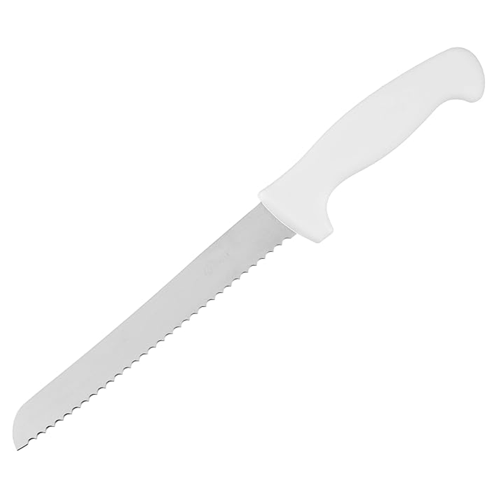 Bleteleh White Scalloped Bread and Cake Knife, 8" Blade