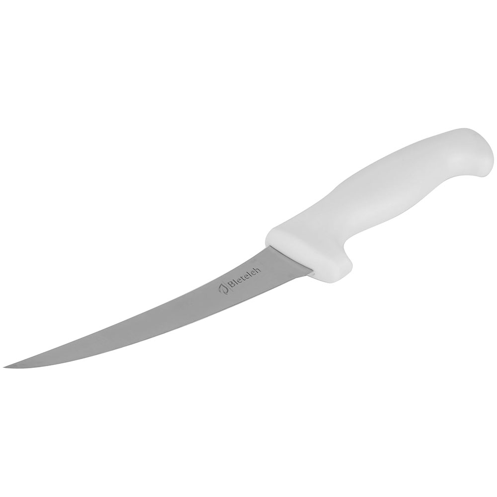 Bleteleh White Curved Stainless Steel Boning Knife, 6" Blade