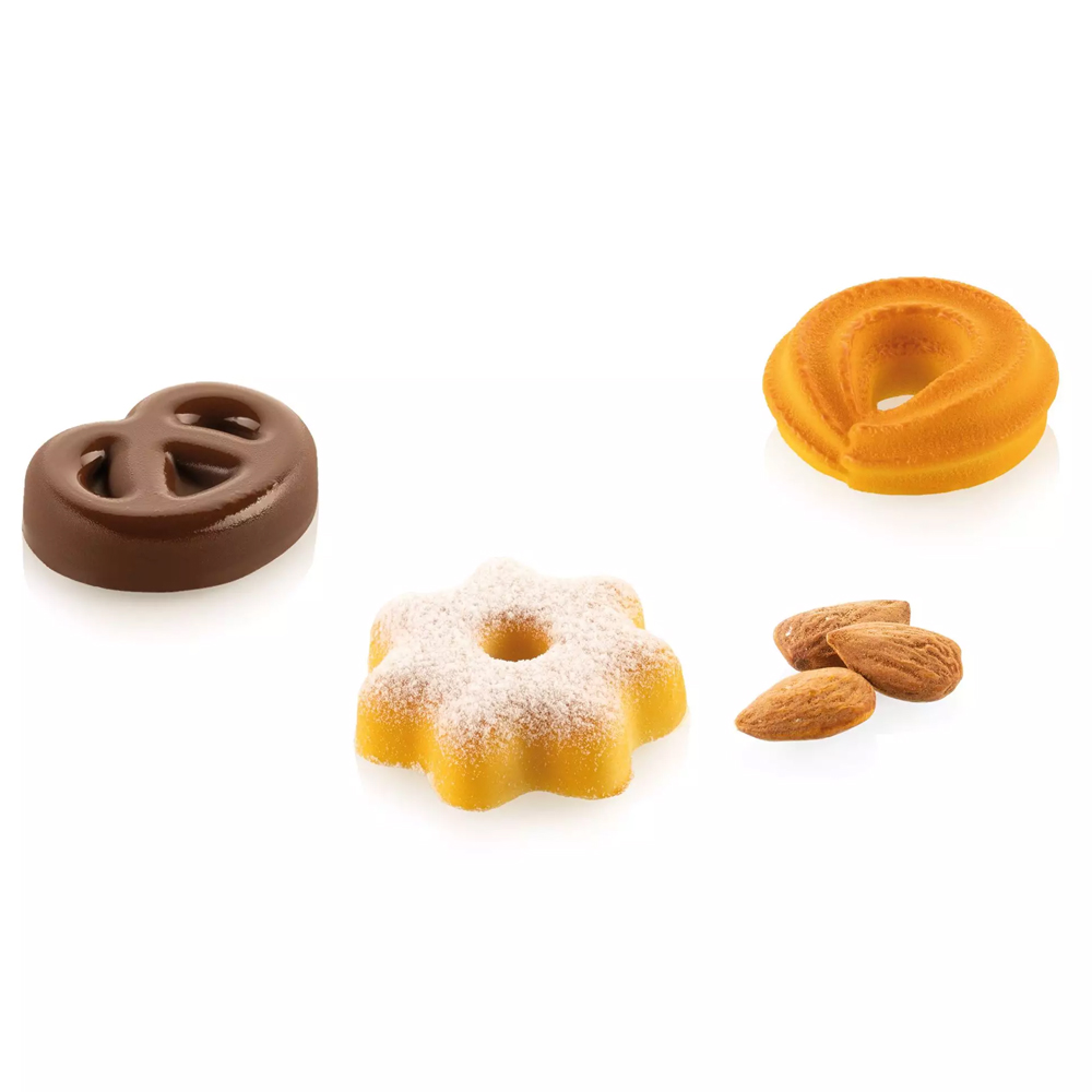 Silikomart Danish Cookies XS 15 Silicone Mold, 15 Cavities