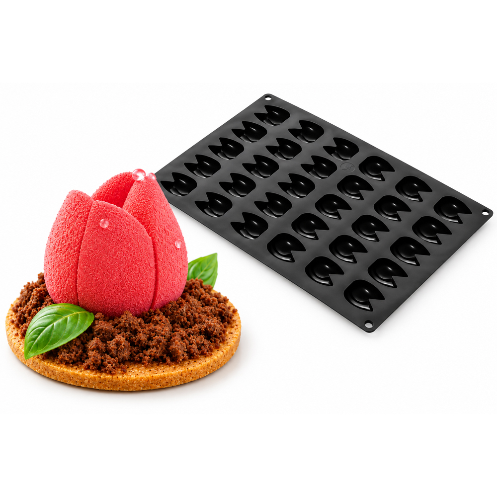 Flexipan Inspiration Flower Buds Mold, 30 Cavities