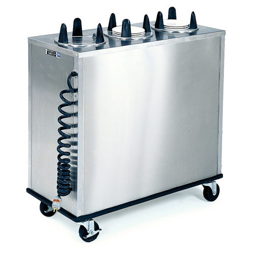 Lakeside LA6308 Mobile Heated Enclosed-Cabinet Dish Dispenser - 3 Stack, Round, Plate Size: 7-3/8" to 8-1/8"
