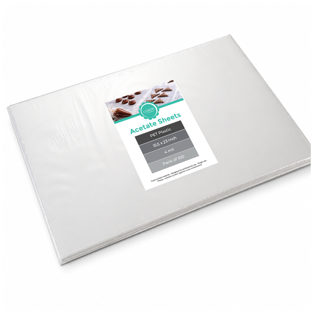 O'Creme Clear Acetate Sheets, 15.5" x 23" - Pack of 100