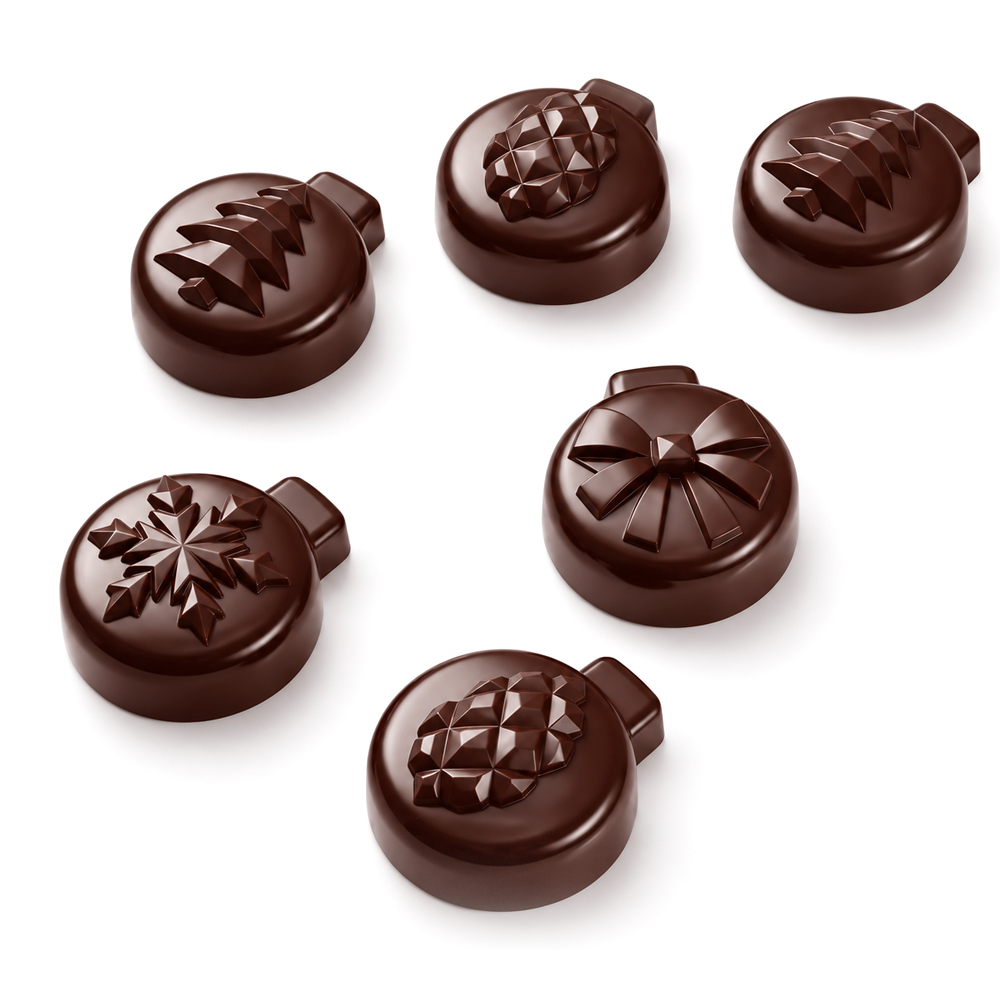 Pavoni Polycarbonate Ornament Pralines Chocolate Mold, 20 Cavities