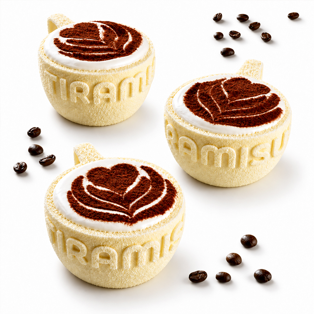 Pavoni Pavoflex PX43143 Tiramisu Cups Silicone Mold, 12 Cavities