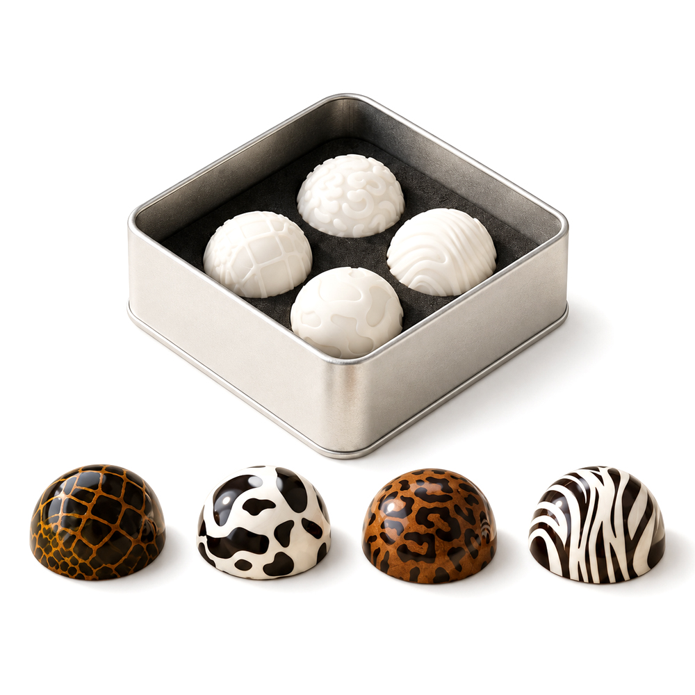 Chocolate World Animal Print Silicone Stamps, 4-Piece