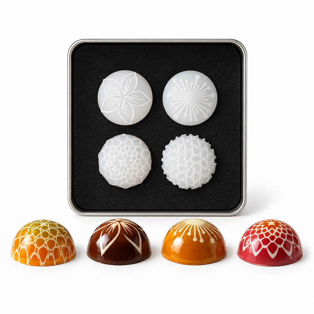Chocolate World Flower Silicone Stamps, 4-Piece