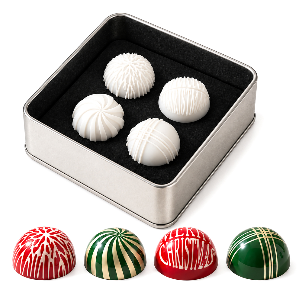 Chocolate World Christmas Silicone Chocolate Stamps, 4-Piece