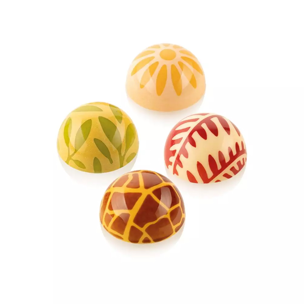 Silikomart Sphere Tritan Chocolate Mold with Chocolate Stamps, 24 Cavities