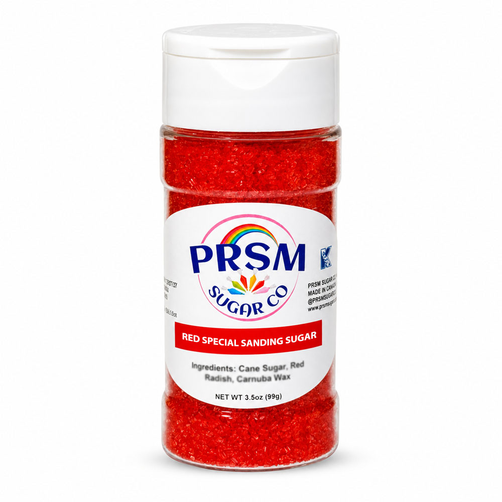 PRSM Special Natural Color Sanding Sugar, Red - 3.5 oz