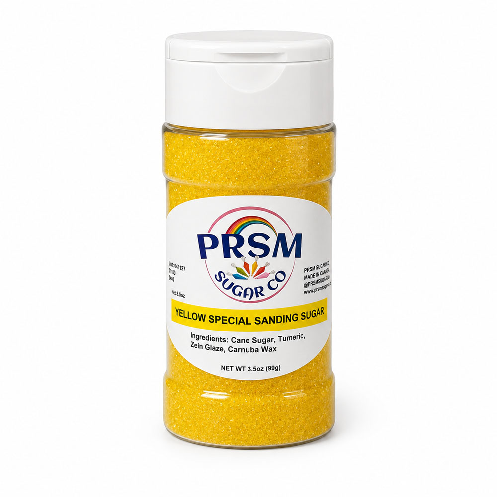 PRSM Natural Color Sanding Sugar, Yellow - 3.5 oz