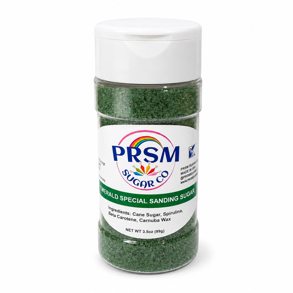 PRSM Natural Color Sanding Sugar, Emerald Green - 3.5 oz 