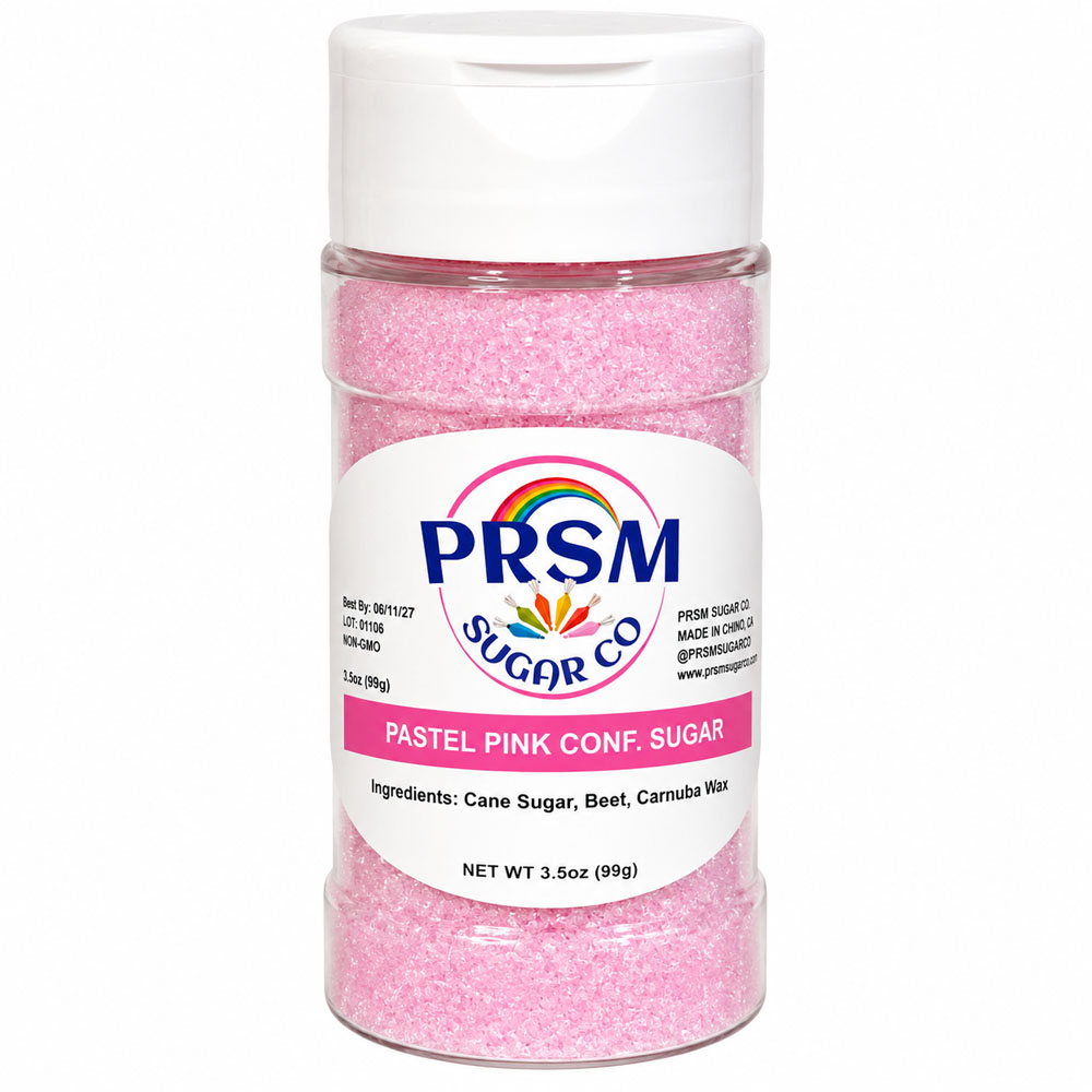 PRSM Natural Pastel Sanding Sugar Pastel Pink, 3.5 oz