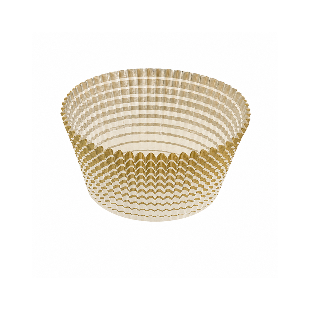 Novacart White with Gold Stripe Mini Cupcake Liner, 1.22" dia. x 0.63" - Case of 2000