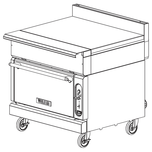 Vulcan VWT36C Heavy Duty Gas Range Spreader, 36" Convection Oven Base
