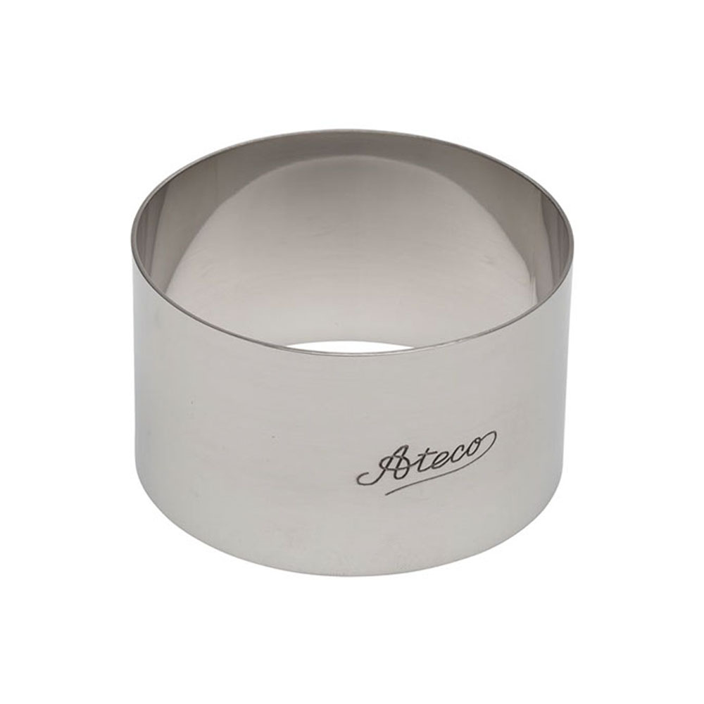 Ateco Stainless Steel Round Dessert Ring, 3" x 1.75"
