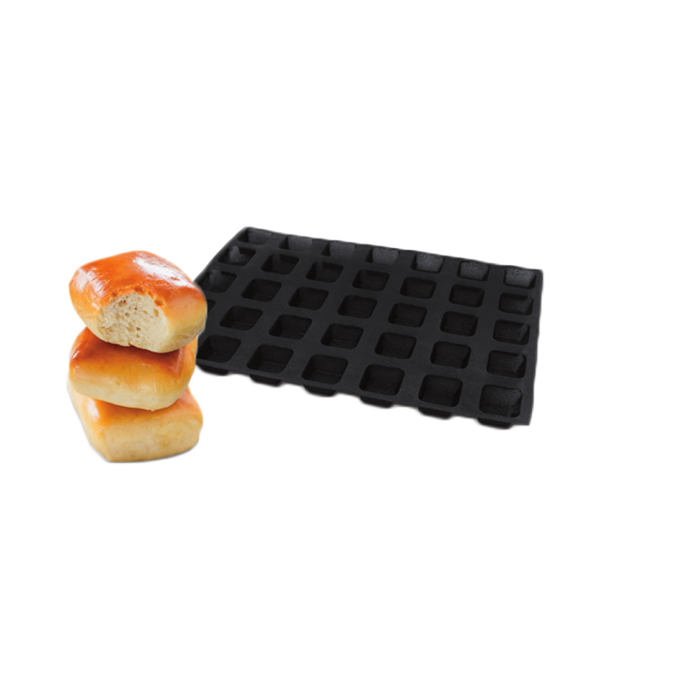 Demarle Flexipan Air Perforated Mat, Square Bun 2-3/4" x 2-3/4" x 1-3/16" High, 24 Cavities