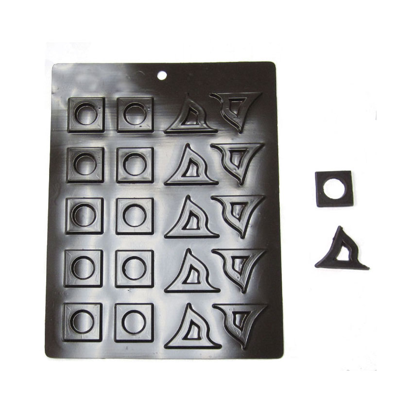 Flexible Chocolate Mold: Square & 3-Point Shape, 10 Plus 10 Cavities