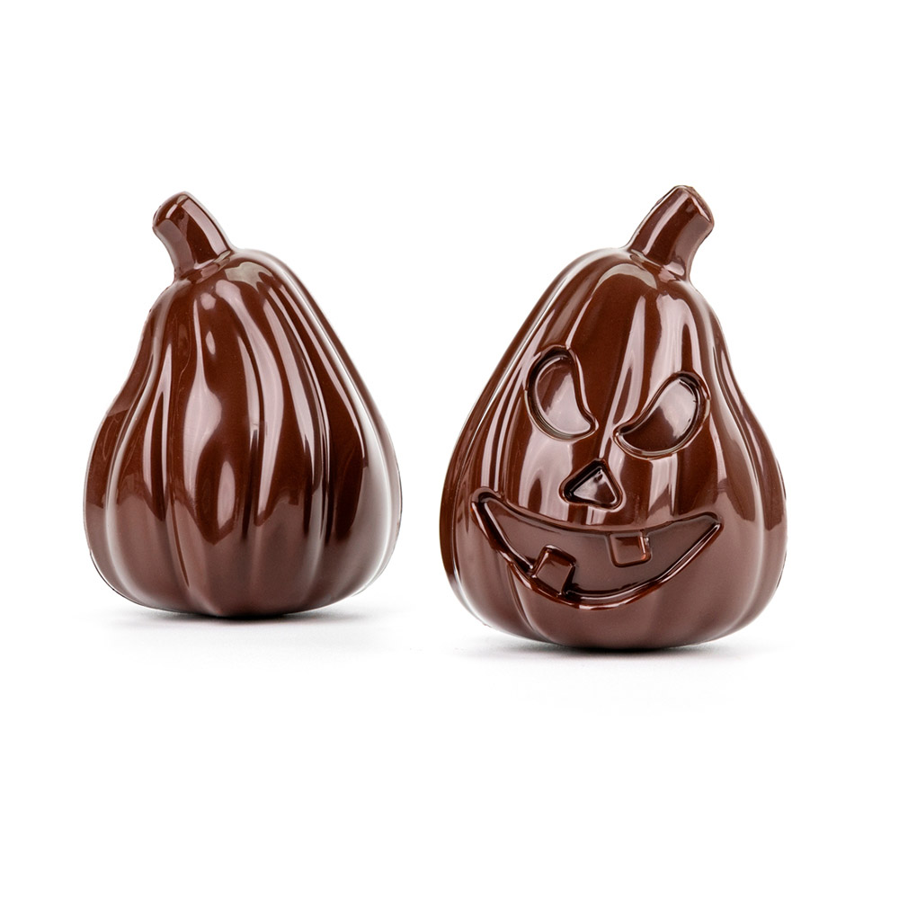 Martellato 3D Pumpkin Polycarbonate Chocolate Mold, 2-Piece Mold