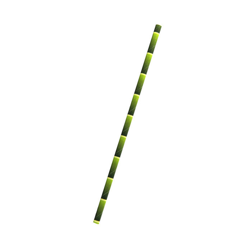 Packnwood Durable Unwrapped Bamboo Designed Paper Straws, .2" Dia. x 7.75", Case of 3000