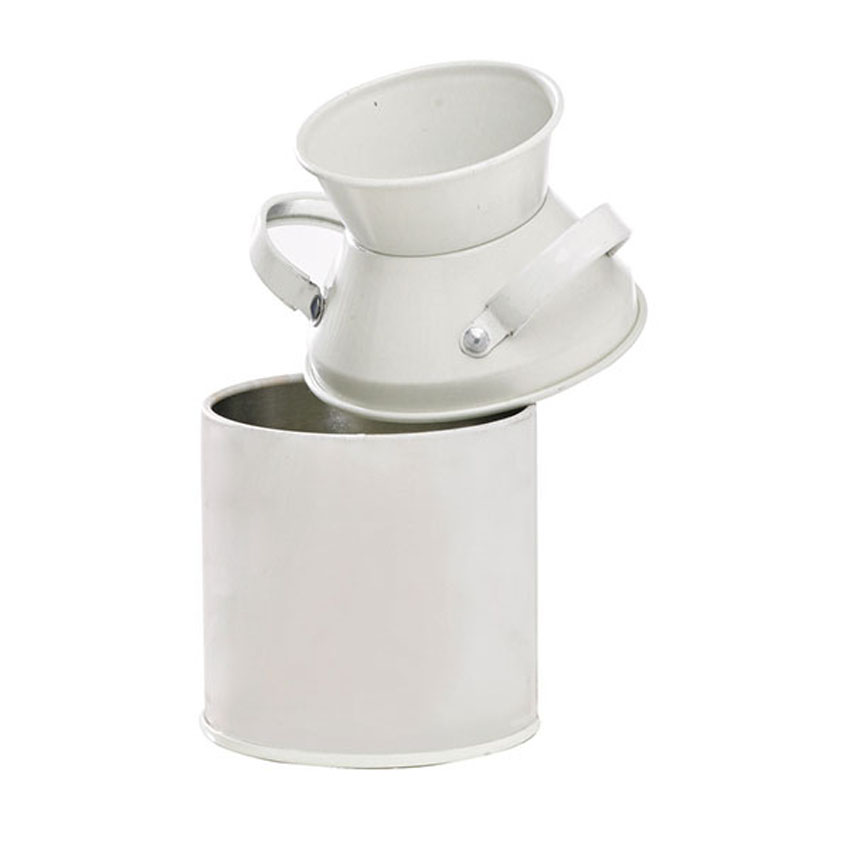 Packnwood Mini White Metal Milk Can, 4.5 oz., 2" Dia. x 4" H, Case of 36