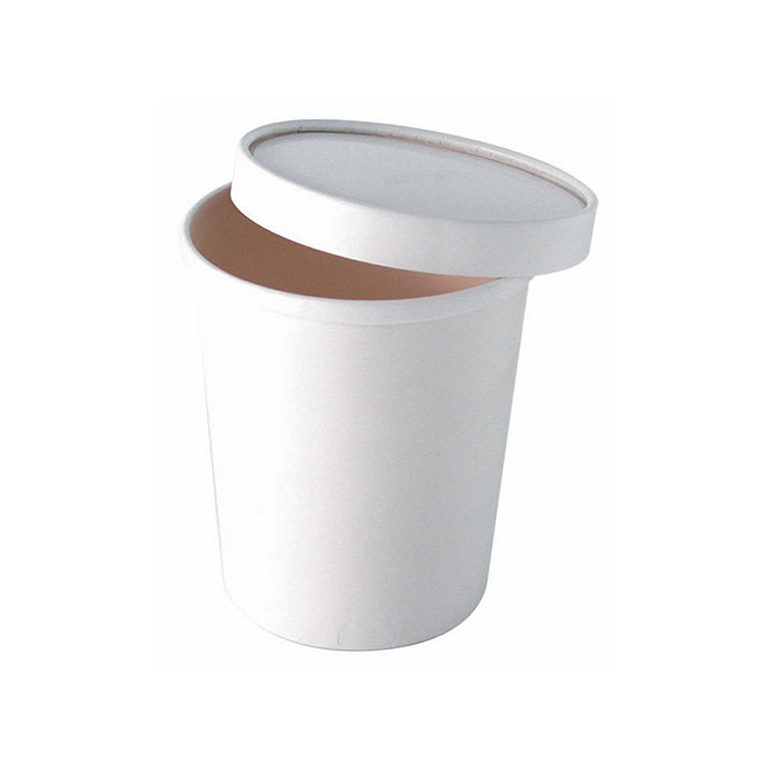 Packnwood White Paper Soup Container, 20 oz., 3.75" Dia. x 4.4" H, Case of 500