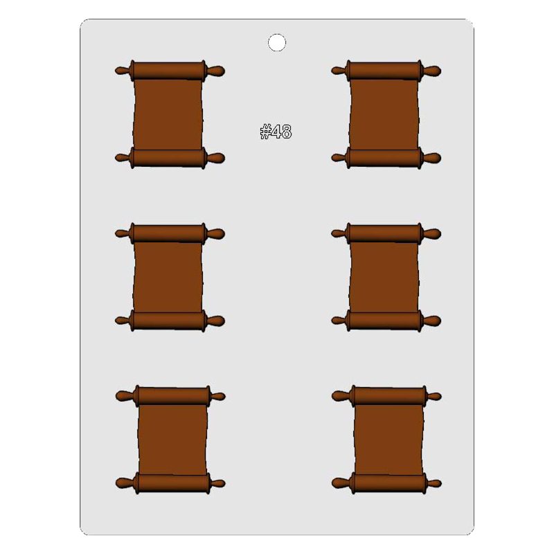 Plastic Bendable Chocolate Mold, Torah Scroll
