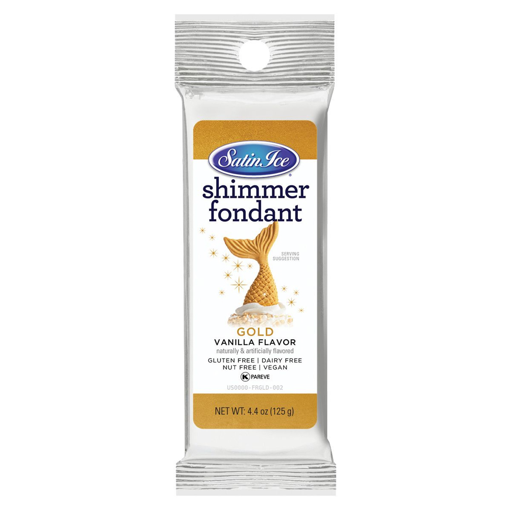 Satin Ice Gold Shimmer Vanilla Fondant, 4.4 Oz