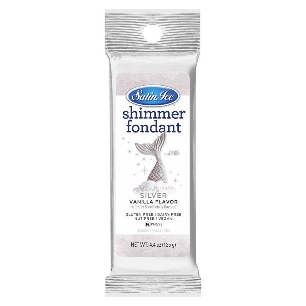 Satin Ice Silver Shimmer Vanilla Fondant, 4.4 Oz