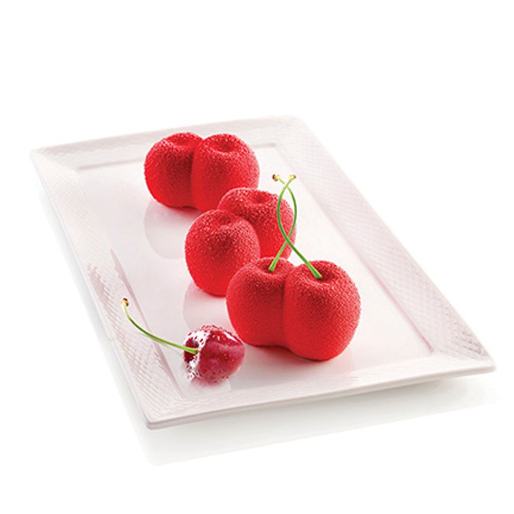 Silikomart "ROSSO CILIEGIA" Cherries Flexible Baking & Freezing Mold, 3.69 Oz., 6 Cavities